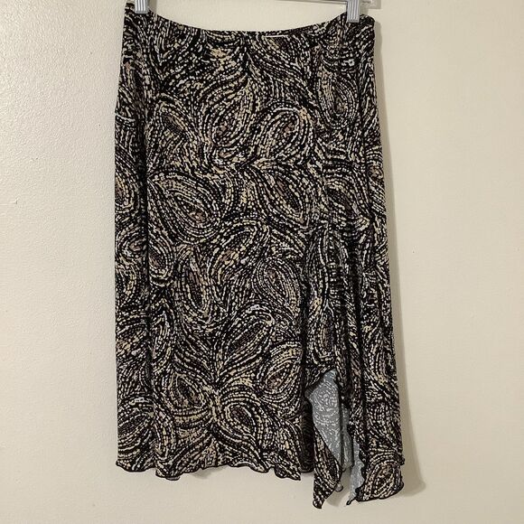 Vintage Y2K Dotty Boho Hippie Festival Fairy Asymmetrical Slit Ruffle Skirt M - Picture 1 of 9